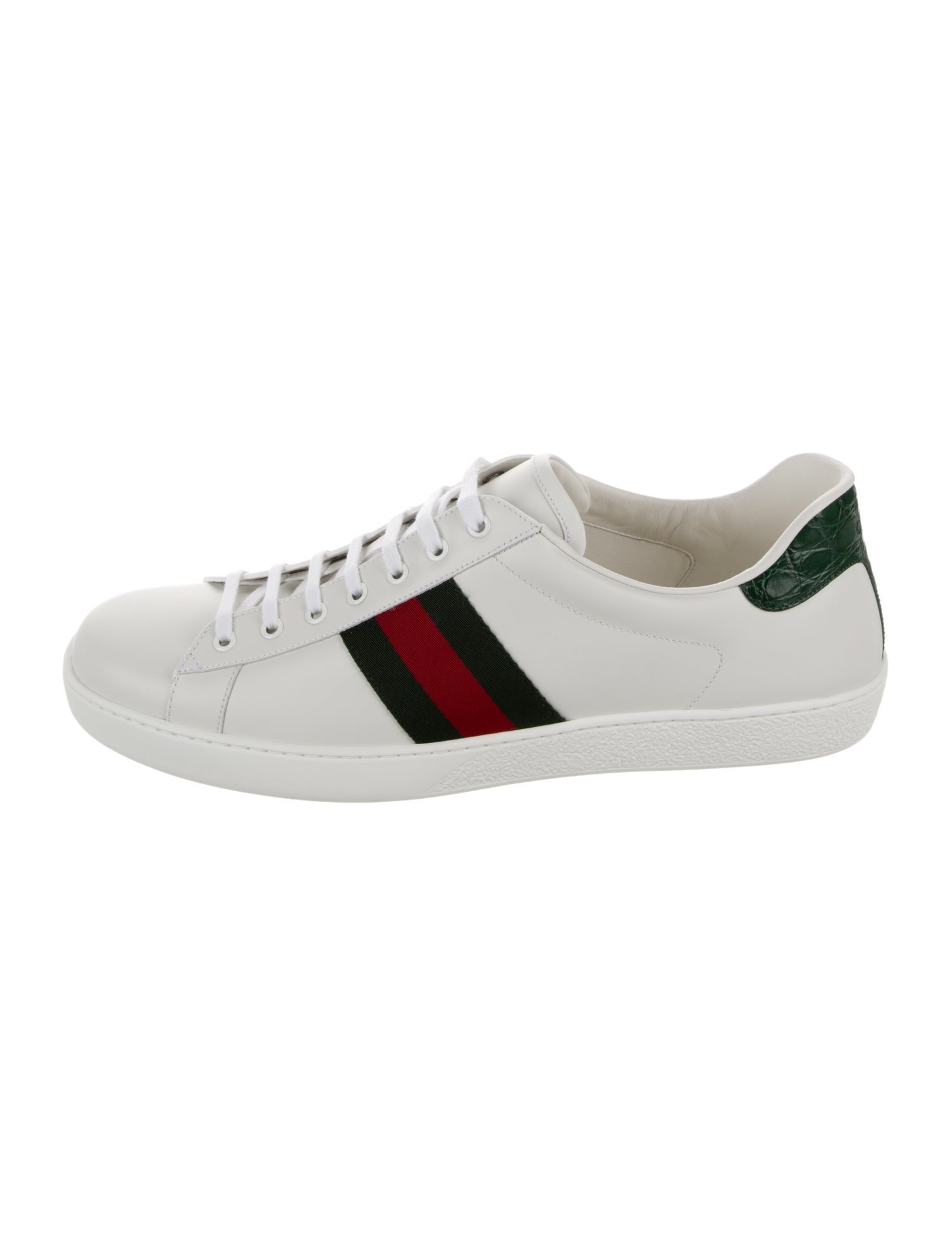 Gucci Web Accent Leather Sneakers