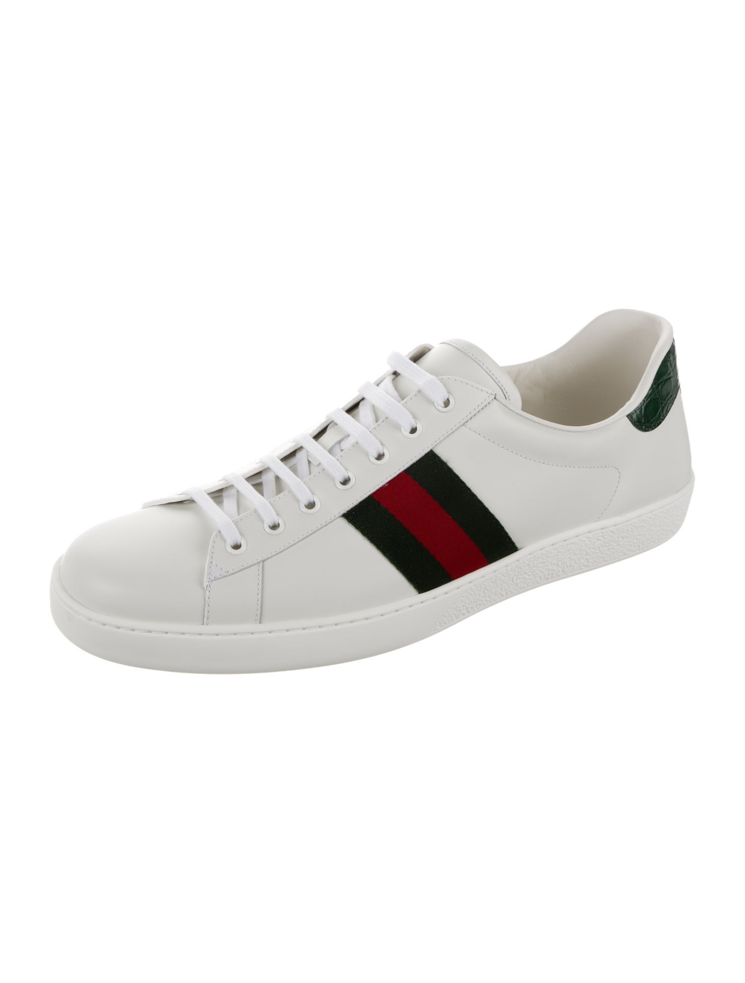 Gucci Web Accent Leather Sneakers