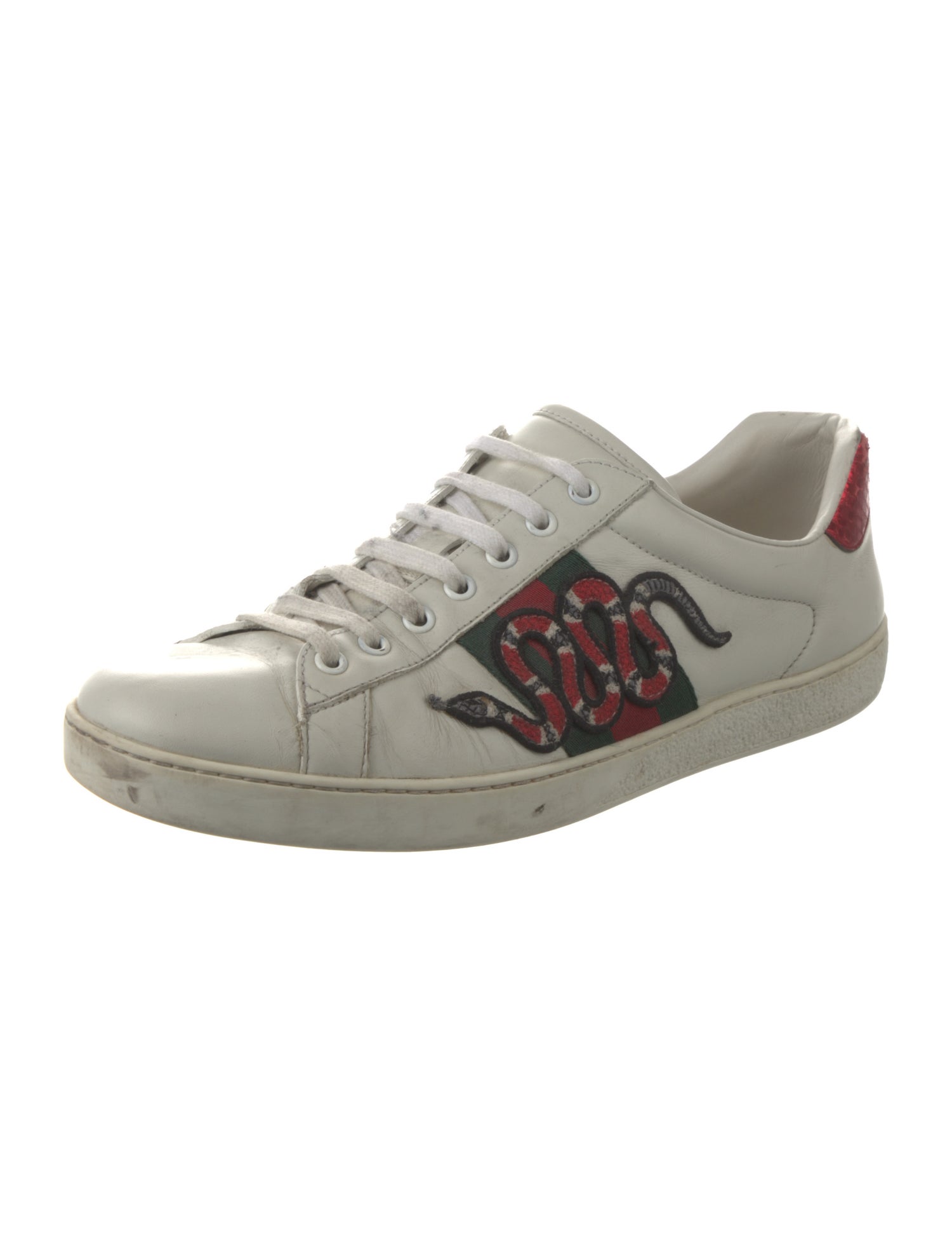 Gucci Web Accent Leather Sneakers