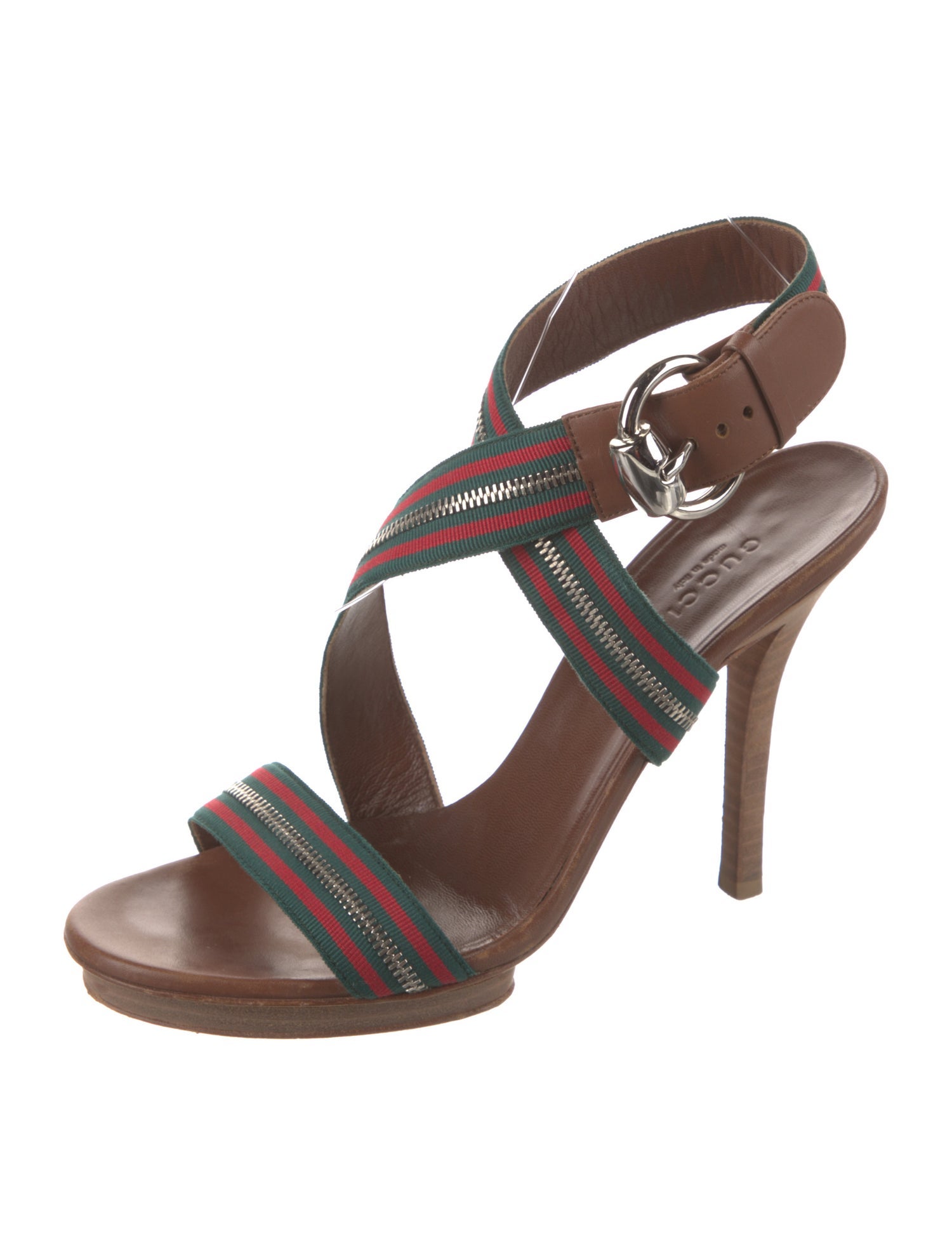 Gucci Web Accent Canvas Sandals