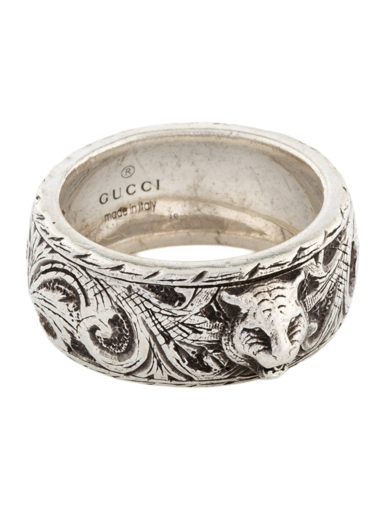 Gucci Stirrup Wrapped Horsebit Ring - Sterling Silver Band