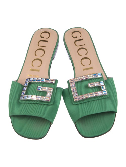 Gucci Printed Crystal Embellishments Slides
