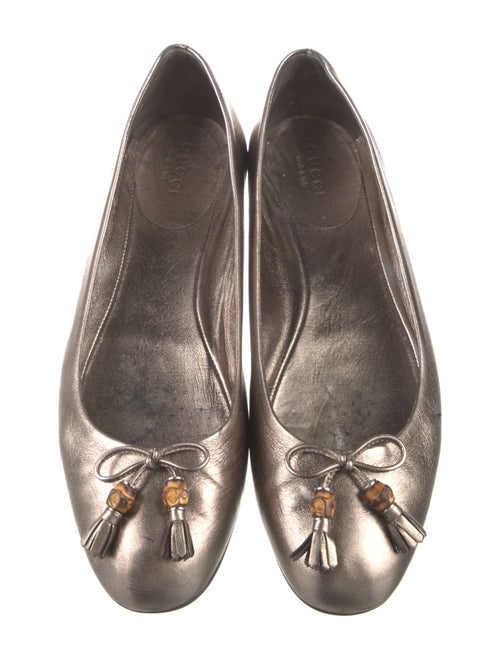Gucci Bamboo Accent Leather Ballet Flats