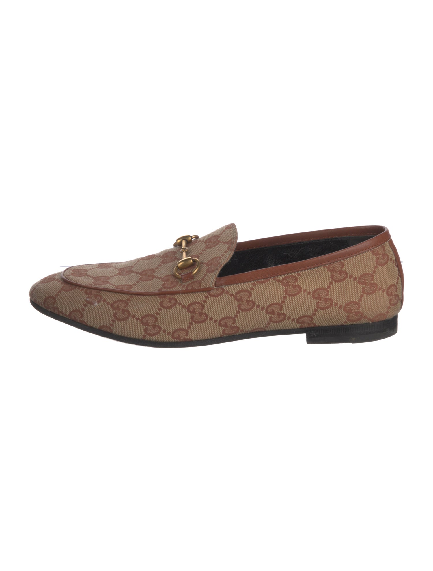 Gucci Horsebit Accent Canvas Loafers