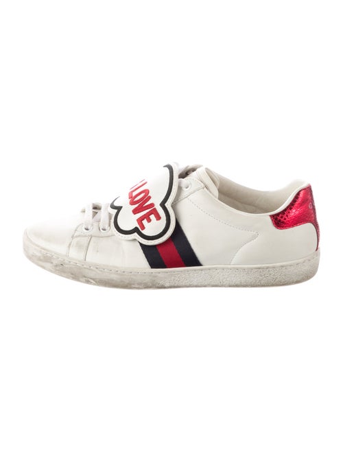 Gucci Web Accent Leather Sneakers