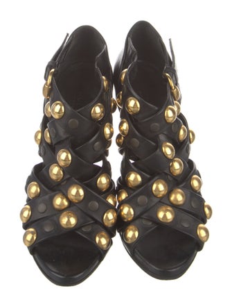 Gucci Leather Studded Accents Gladiator Sandals