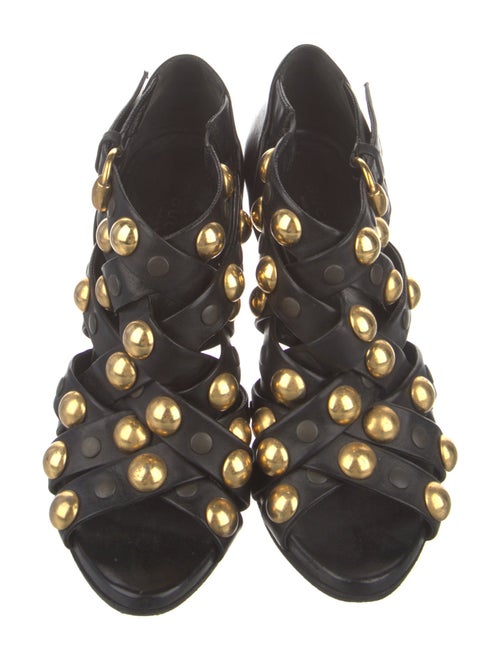Gucci Leather Studded Accents Gladiator Sandals