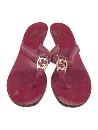 Gucci Interlocking G Logo Leather Slides