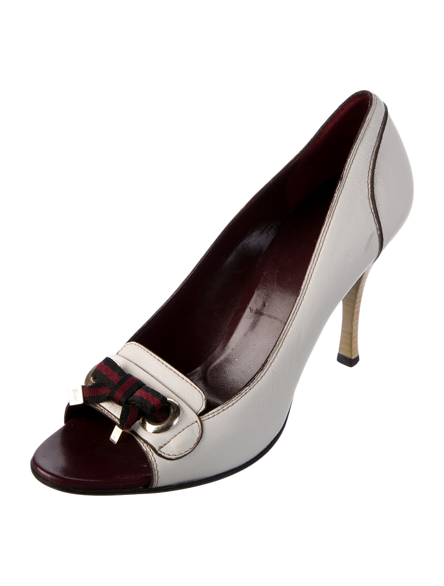 Gucci Leather Floral Print Pumps