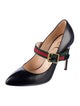 Gucci Web Accent Leather Pumps