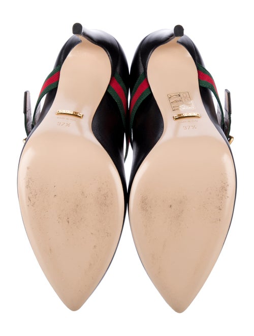 Gucci Web Accent Leather Pumps