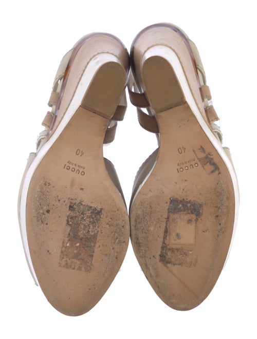 Gucci Leather Cutout Accent Slingback Sandals