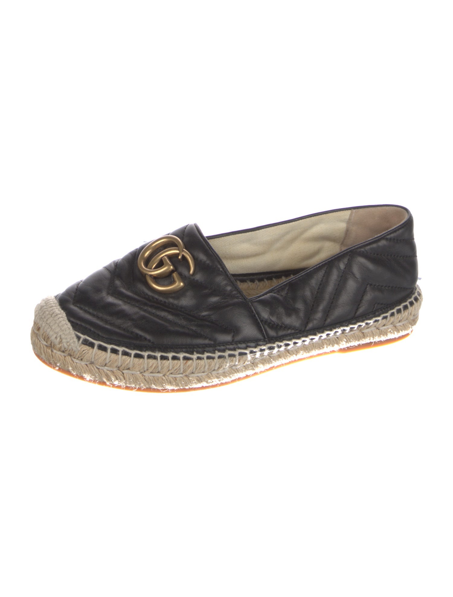 Gucci Double G Logo Leather Espadrilles