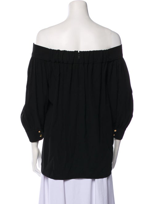 Gucci Off-The-Shoulder Three-Quarter Sleeve Blouse