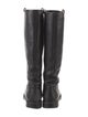 Gucci Web Accent Leather Riding Boots