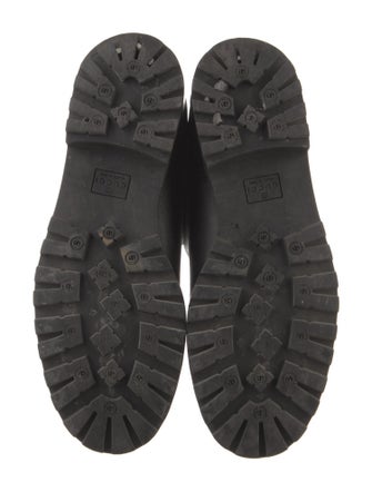 Gucci Web Accent Leather Riding Boots