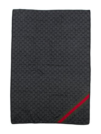 Gucci Angora Blend GG Web Throw Blanket
