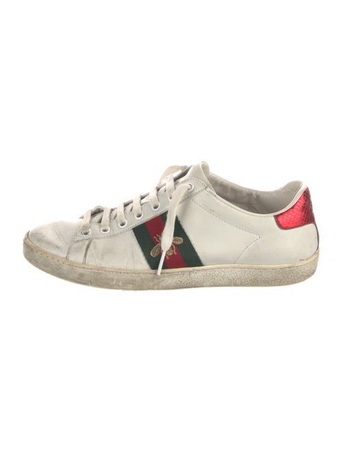 Gucci Web Accent Leather Sneakers