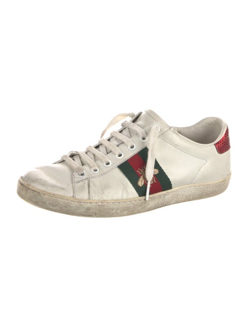 Gucci Web Accent Leather Sneakers