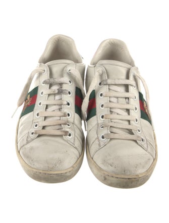 Gucci Web Accent Leather Sneakers