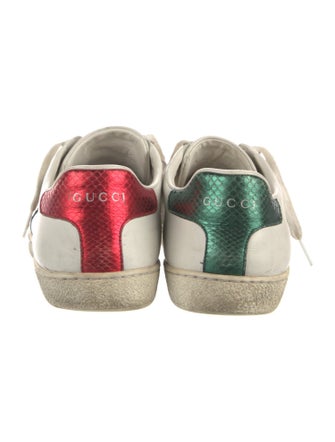 Gucci Web Accent Leather Sneakers