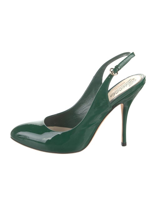 Gucci Patent Leather Slingback Pumps