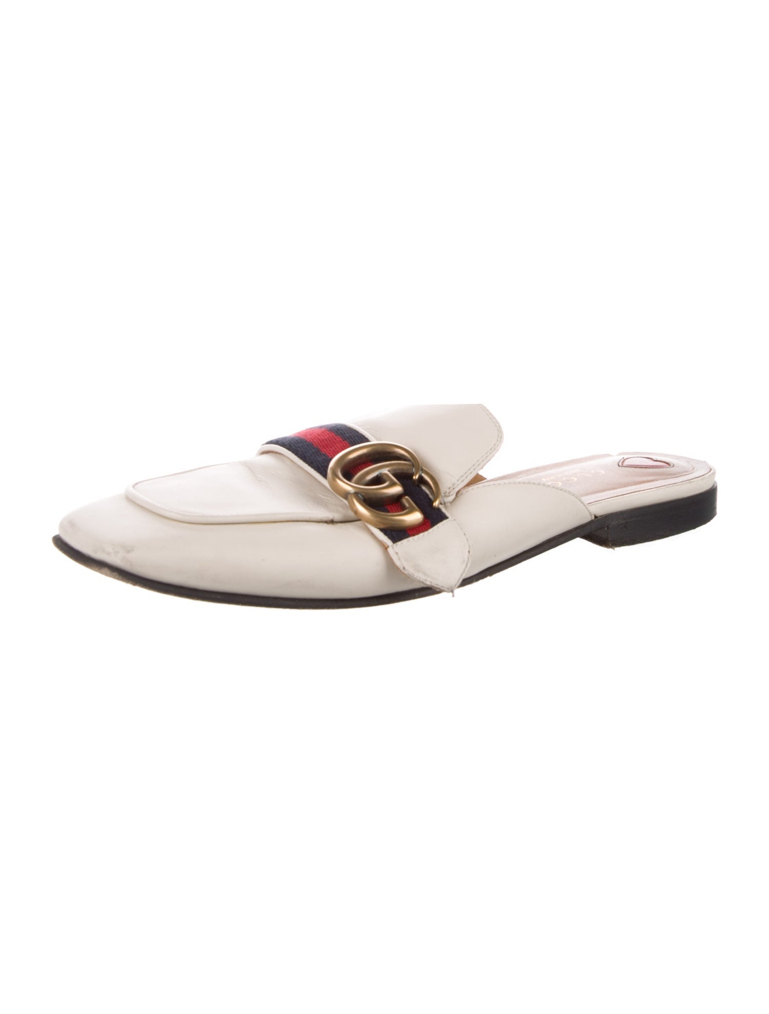 Gucci Web Accent Leather Mules