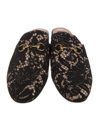 Gucci Horsebit Accent Lace Mules