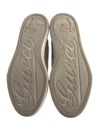 Gucci GG Canvas Leather Trim Embellishment Sneakers