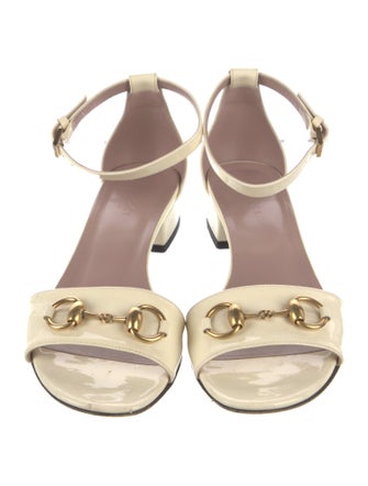 Gucci Horsebit Accent Patent Leather Sandals