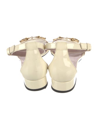 Gucci Horsebit Accent Patent Leather Sandals