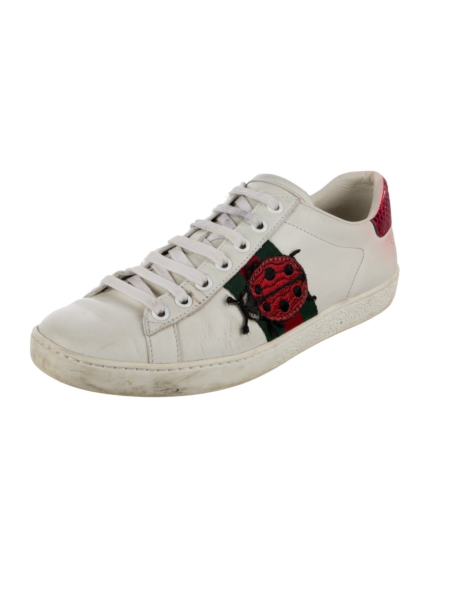 Gucci Web Accent Leather Sneakers