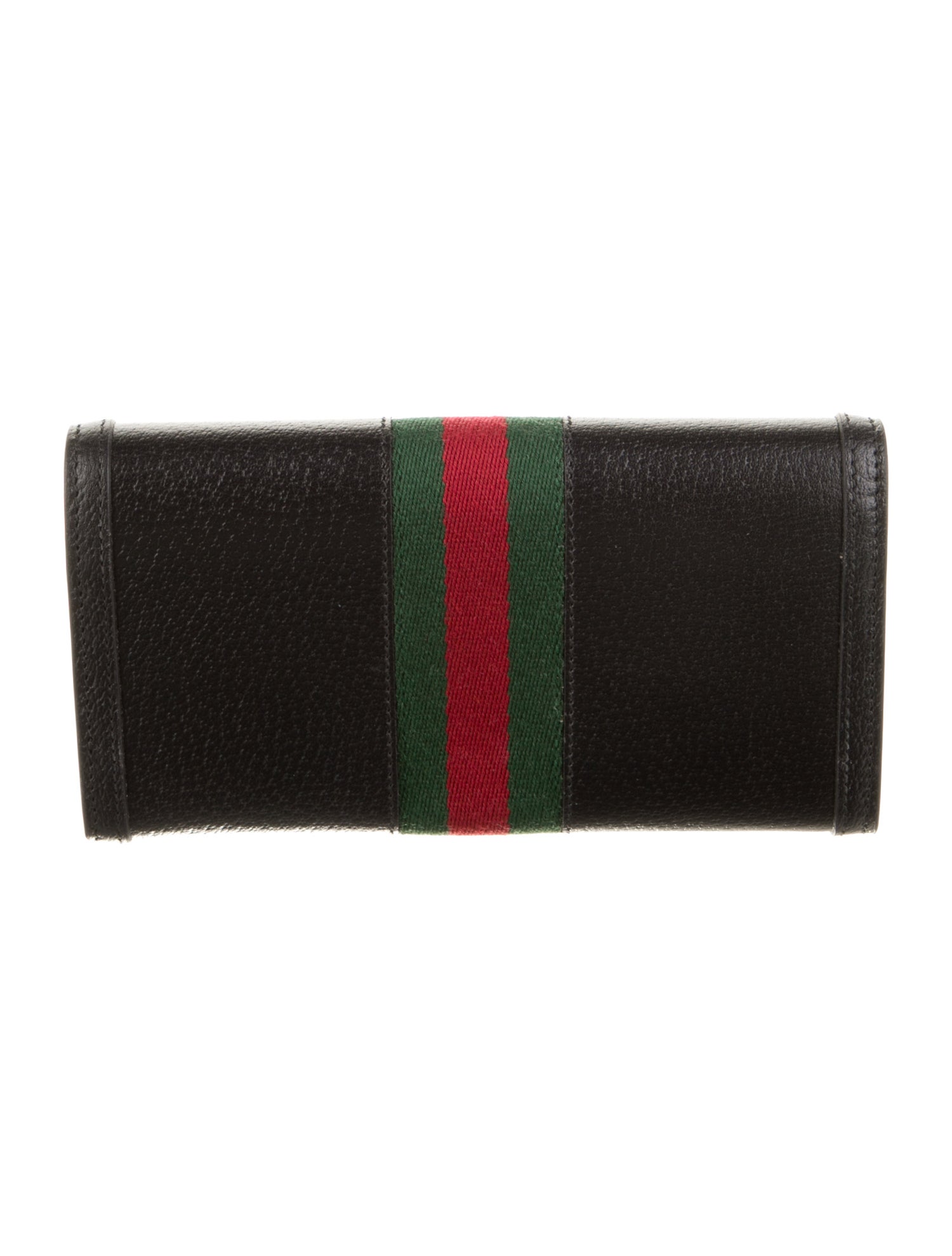 Gucci Web Accent Leather Continental Wallet
