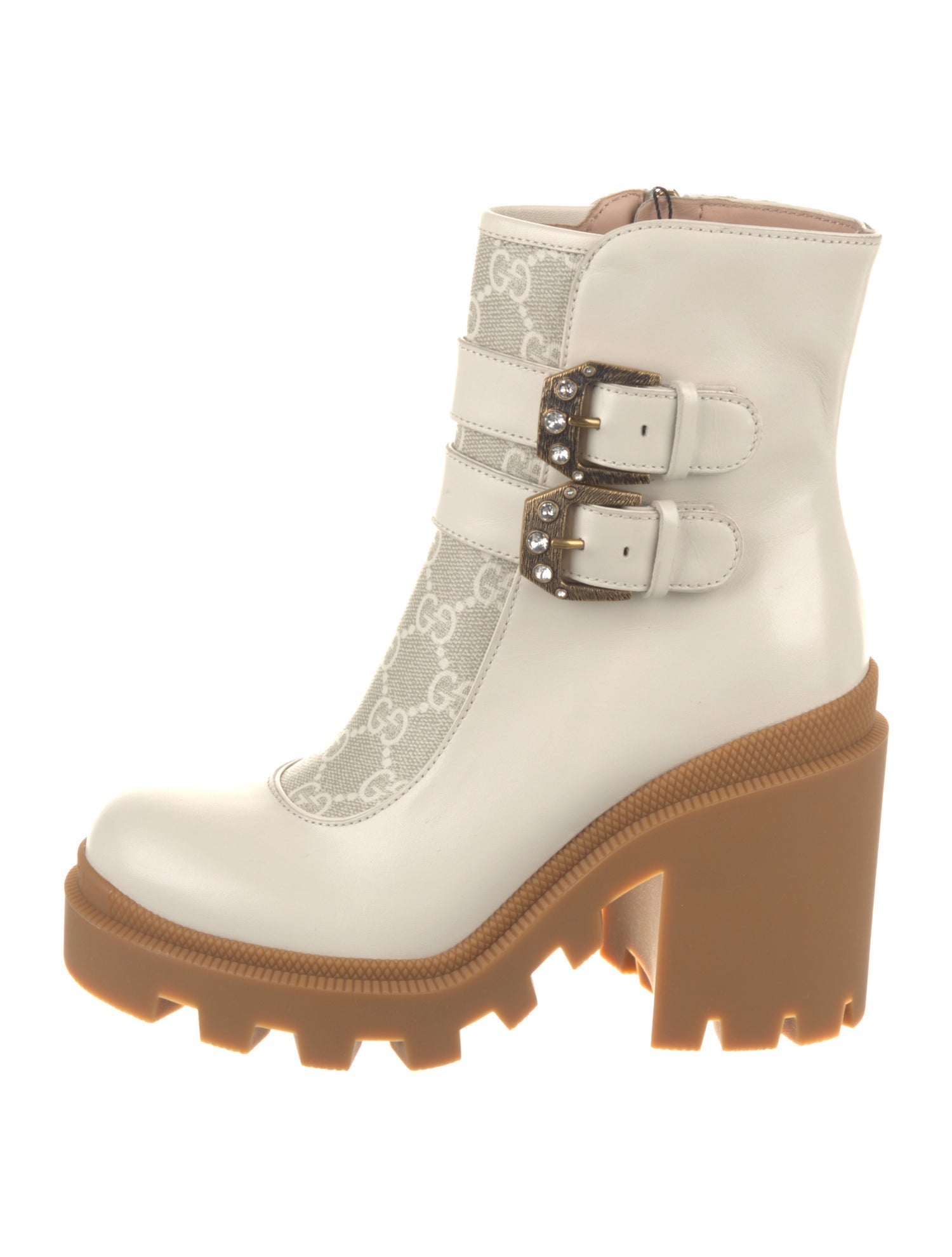 Gucci GG Supreme Leather Combat Boots