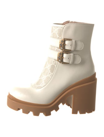 Gucci GG Supreme Leather Combat Boots