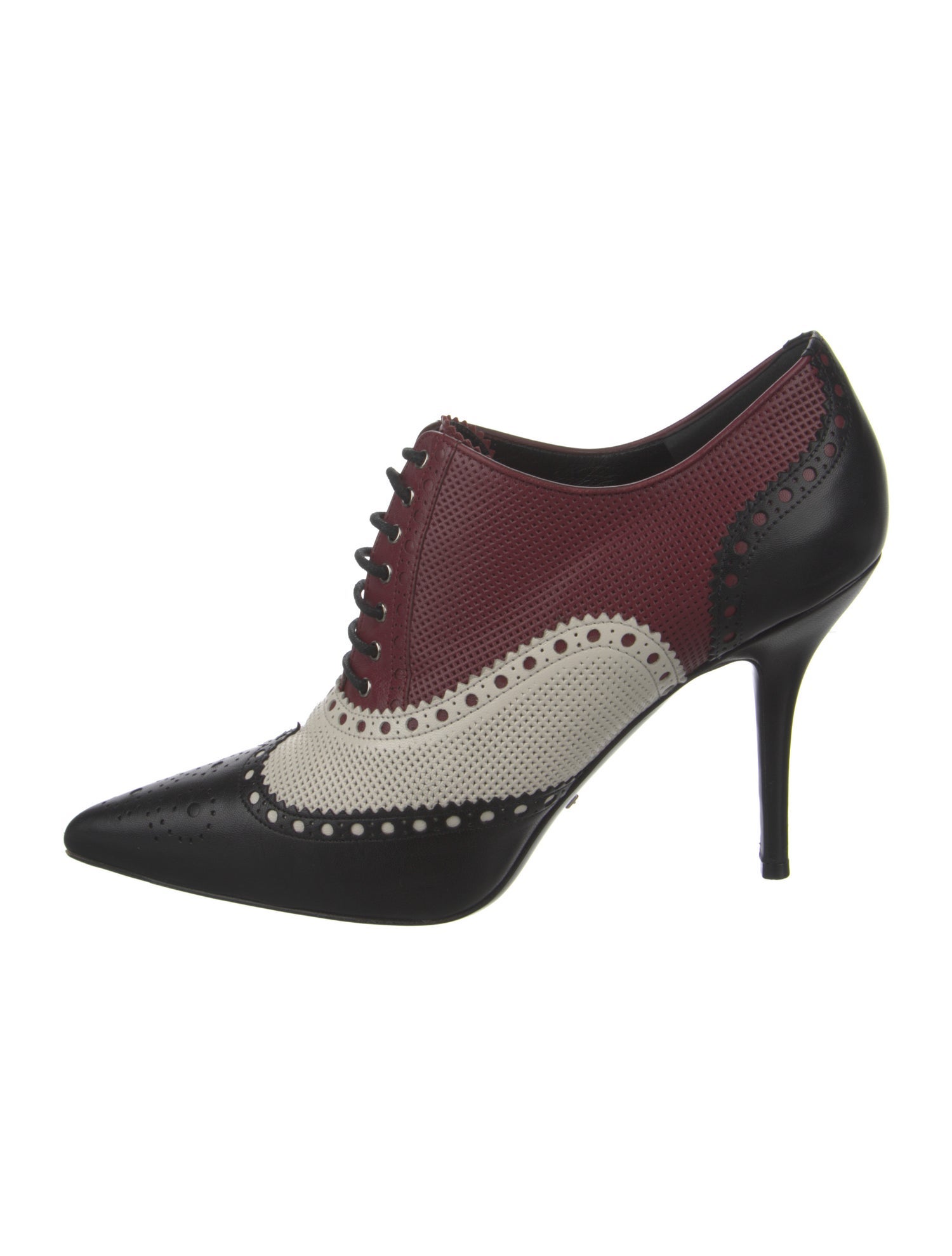 Gucci Leather Colorblock Pattern Pumps