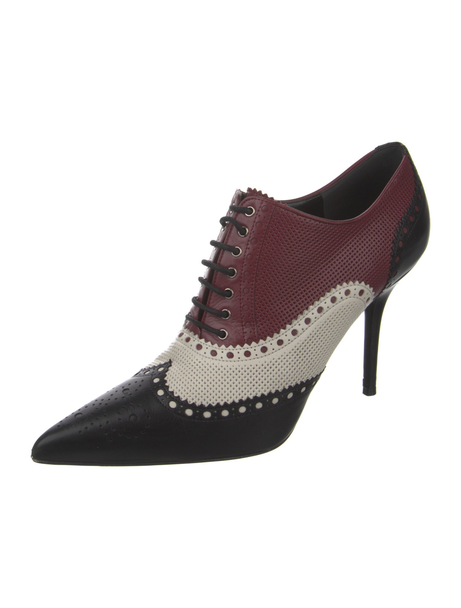 Gucci Leather Colorblock Pattern Pumps