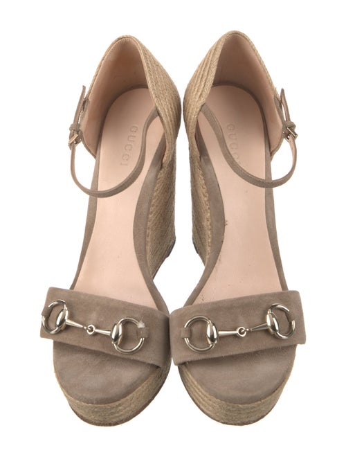 Gucci Horsebit Accent Suede Espadrilles