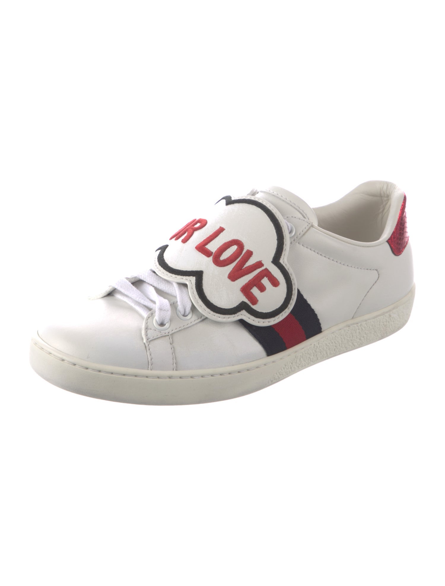 Gucci Sylvie Web Accent Leather Sneakers