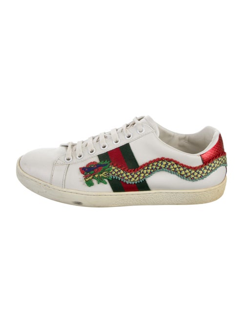Gucci Web Accent Leather Sneakers