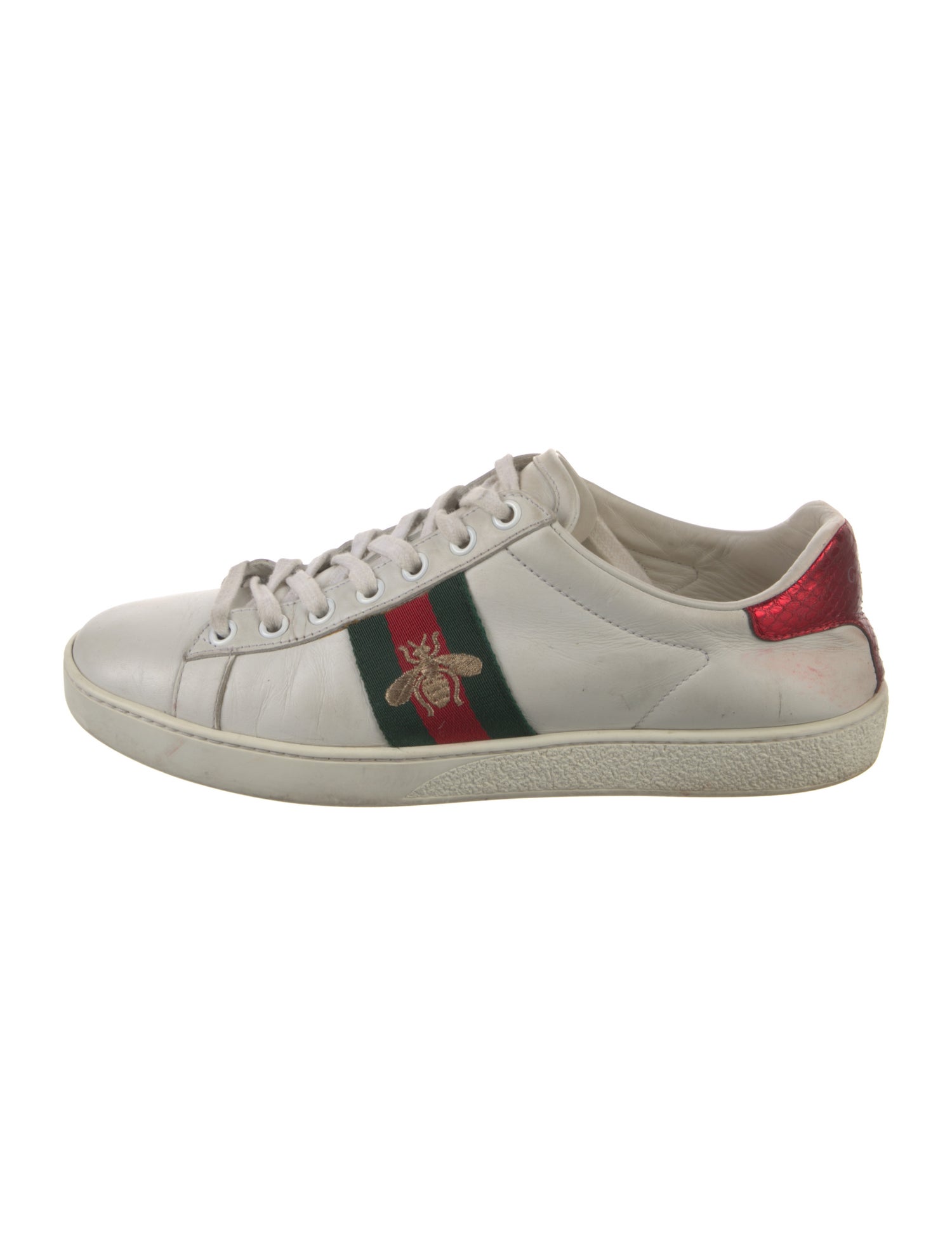 Gucci Web Accent Leather Sneakers