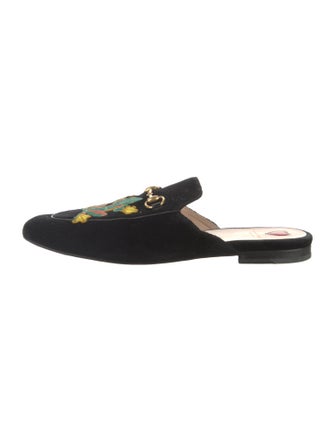 Gucci Horsebit Accent Velvet Mules