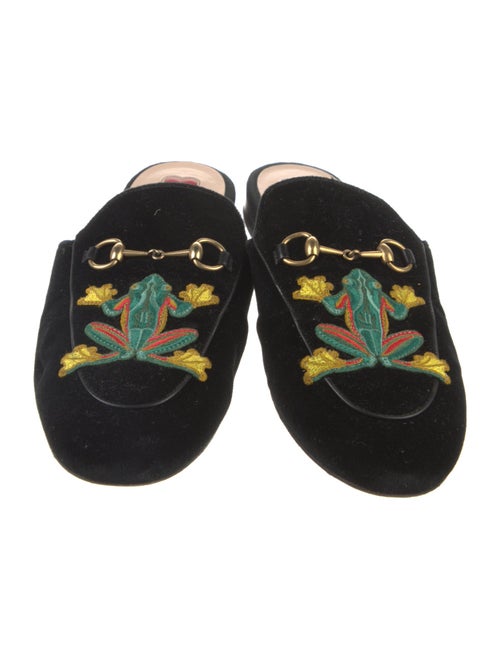 Gucci Horsebit Accent Velvet Mules