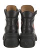 Gucci Web Accent Leather Combat Boots