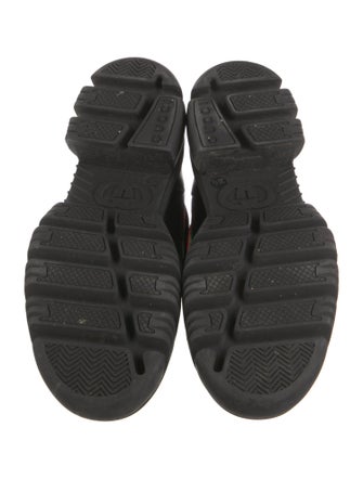 Gucci Web Accent Leather Combat Boots