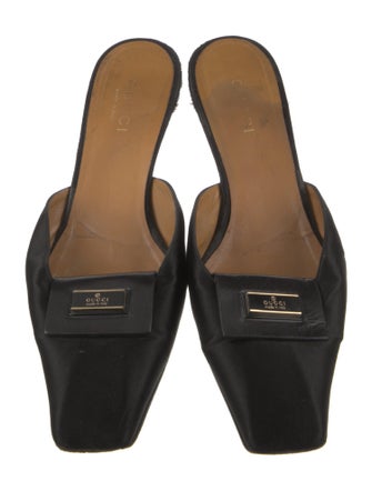 Gucci Satin Studded Accents Mules