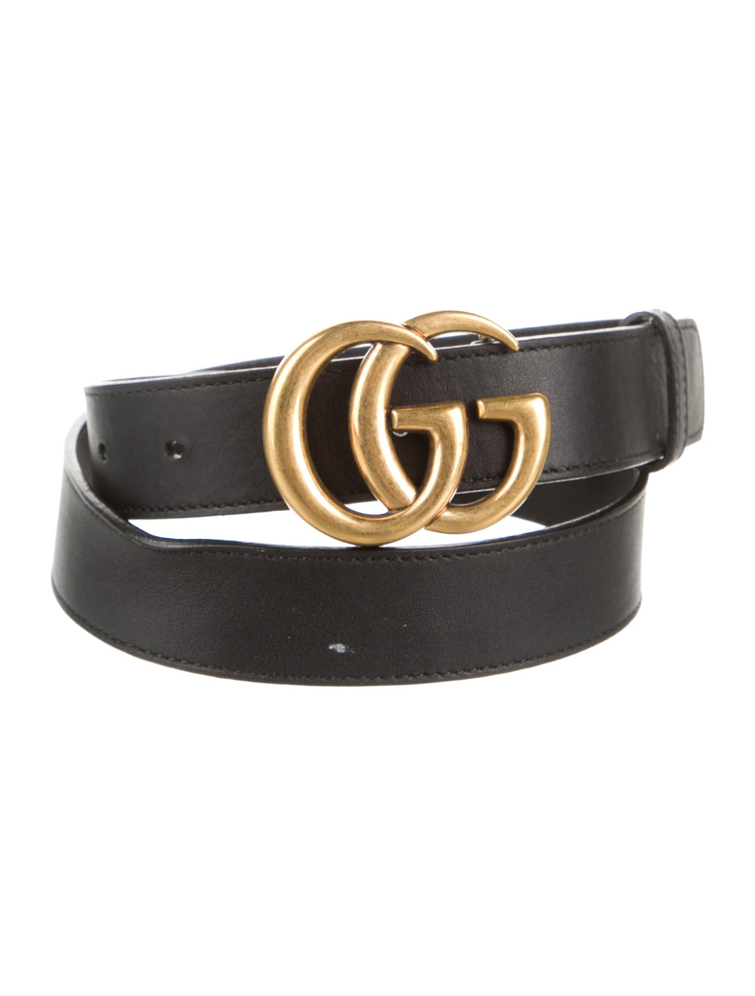 Gucci Double G Logo Skinny Belt
