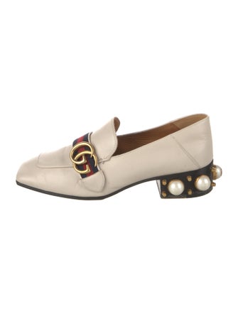 Gucci Sylvie Web Accent Leather Loafers