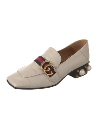 Gucci Sylvie Web Accent Leather Loafers