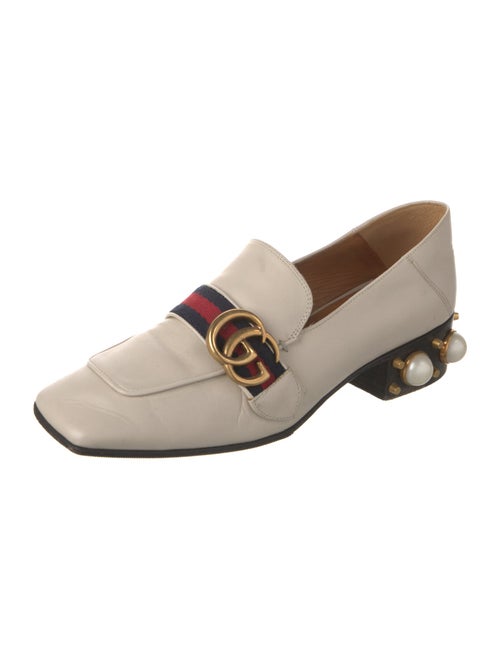 Gucci Sylvie Web Accent Leather Loafers